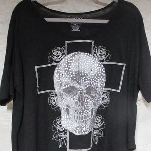 Freeze Skull and Cross Loose Fitting Tee Size XL